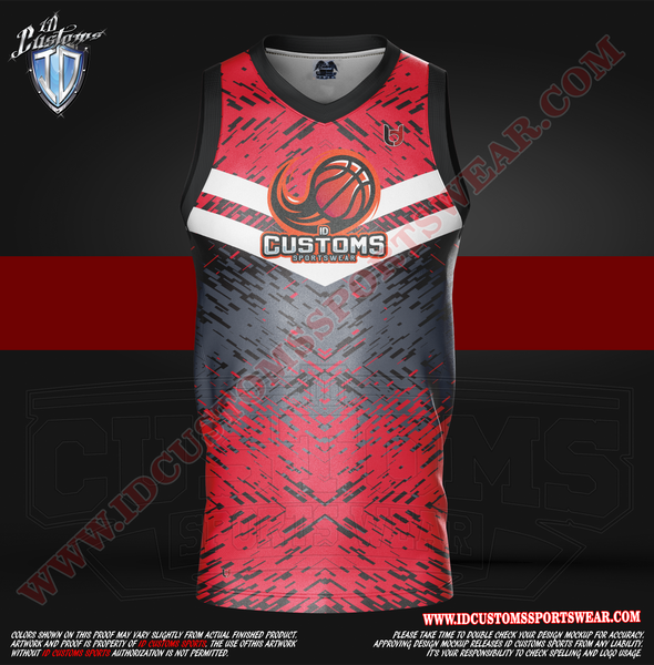 sublimation basketball jersey design red and black