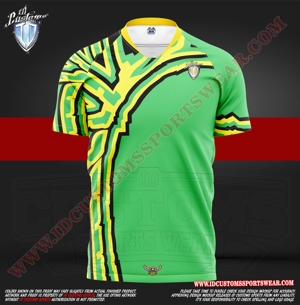 Custom Team Soccer Jersey - Green & Yellow