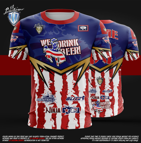 ID Custom Sports Wear Pro Run Custem Sublimated Jersey Shirt We Drink Beer
