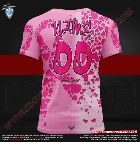 USA ID Custom Sports Wear Full Custem Sublimated Jersey Tshirt T-ShirtShirt Texas United States ID Custom Sports Wear Full Custem Sublimated Jersey Tshirt T-Shirt BREAST AWARENESS