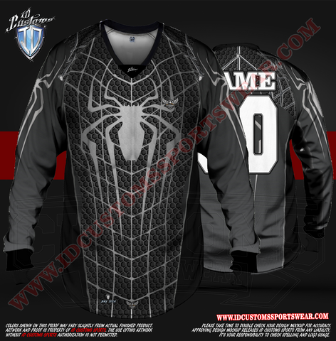 Man Black Spider Paintball Pro Shirt