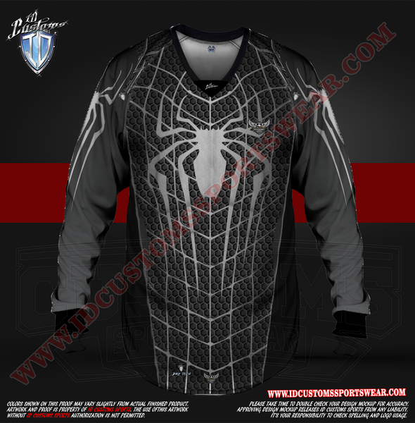 Man Black Spider Paintball Pro Shirt