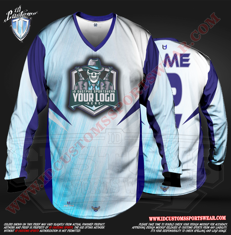 Custom Sports Wear Semi Pro Paintball Custom Sublimated Jersey Semi Pro Paintball Shirt Texas United States ID Custom Sports Wear Pro Paintball Full Custem Sublimated Jersey Reg Paintball Pro Paintball Blue Sky Reg Paintball Shirt