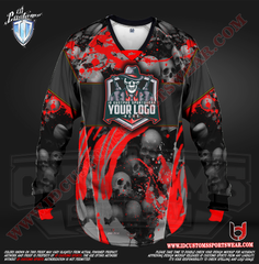 Custom Sports Wear Semi Pro Paintball Custom Sublimated Jersey Semi Pro Paintball Shirt Texas United States ID Custom Sports Wear Pro Paintball Full Custem Sublimated Jersey Reg Paintball Pro Paintball Blood In The Skull Paintball Pro Shirt