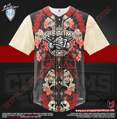 Custom Sports Wear Semi Baseball Custom Sublimated Jersey Semi Pro Paintball Shirt Texas United States ID Custom Sports Wear Pro Paintball Full Custem Sublimated Jersey Reg Paintball Baseball Dia De Los Muertos 