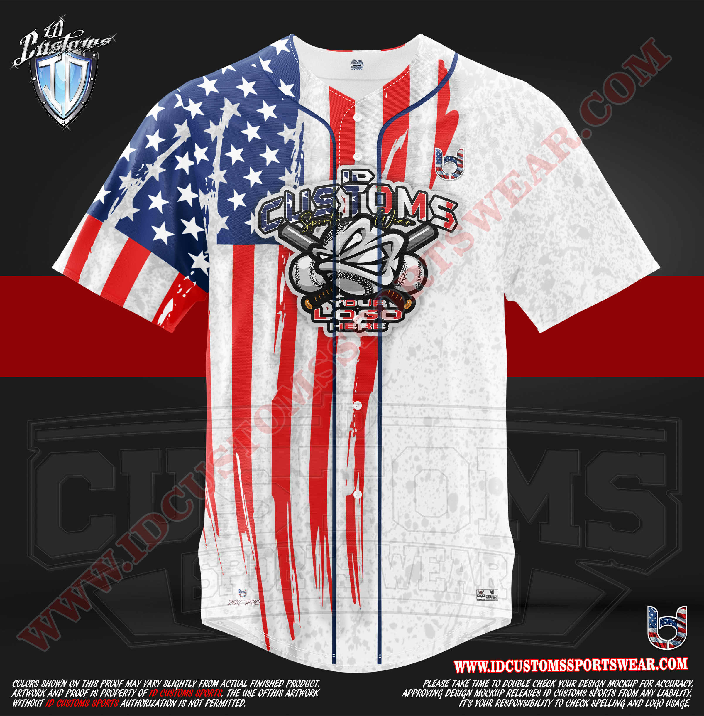 52 Summer USA Baseball Jersey ID Customs SportsWear