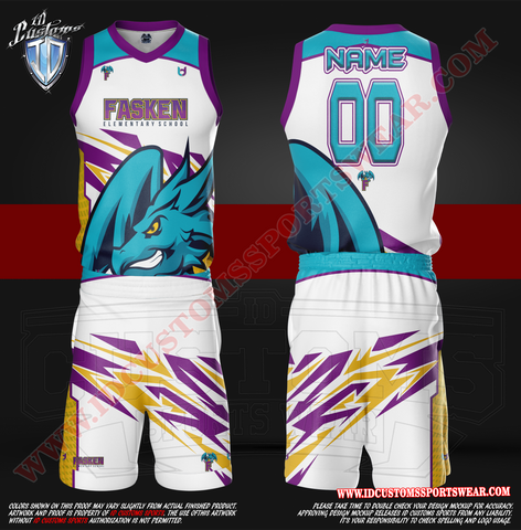 Kids Faskent Basketball Uniform Package Full Custom