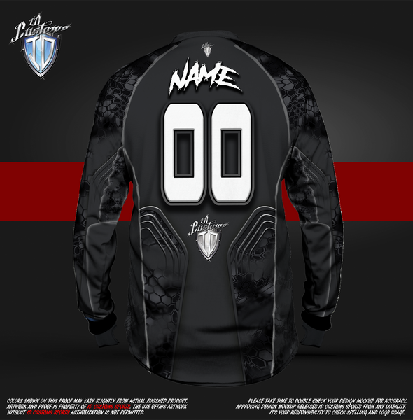 123 Black Camo Paintball Pro Shirt – ID Customs SportsWear