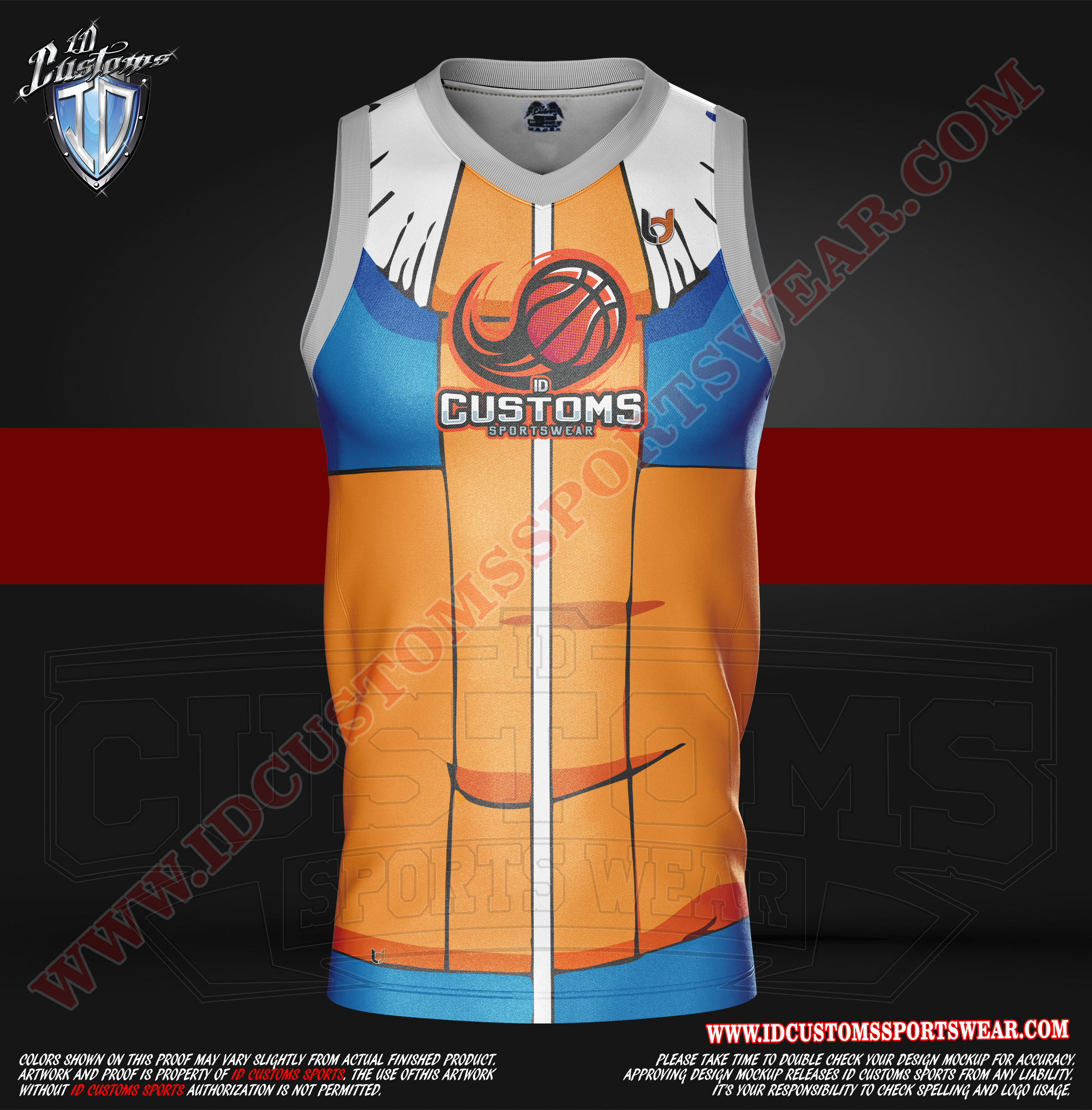 Custom Orange Basketball Jersey - Jersey One