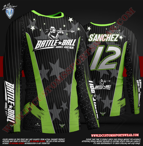 ID Custom Sports Wear Pro Paintball Custem Sublimated Jersey Long Sleeve Shirt