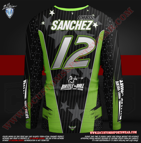 ID Custom Sports Wear Pro Paintball Custem Sublimated Jersey Long Sleeve Shirt