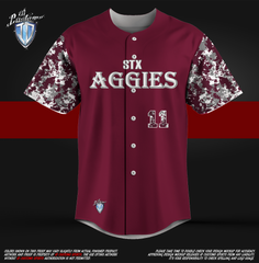 ID Custom Sports Wear Baseball Custem Sublimated Jersey Aggies Baseball Shirt
