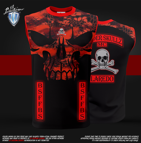 ID Custom Sports Wear Pro Paintball Custem Sublimated Jersey T-Shirt Pro Border Skulls