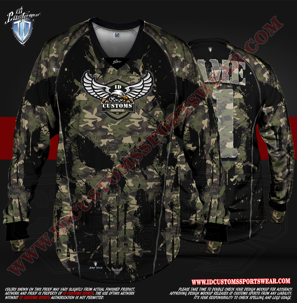 USA ID Custom Sports Wear Semi Pro Paintball Custom Sublimated Jersey Semi Pro Paintball Shirt Texas United States ID Custom Sports Wear Pro Paintball Full Custem Sublimated Jersey Reg Paintball Punish Them G Camo