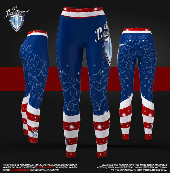 ID Custom Sports Wear USA 2 Woman's Leggings Custom Sublimated 