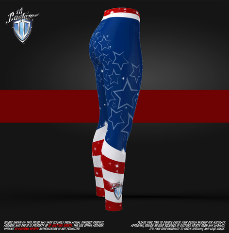 ID Custom Sports Wear USA 2 Woman's Leggings Custom Sublimated 