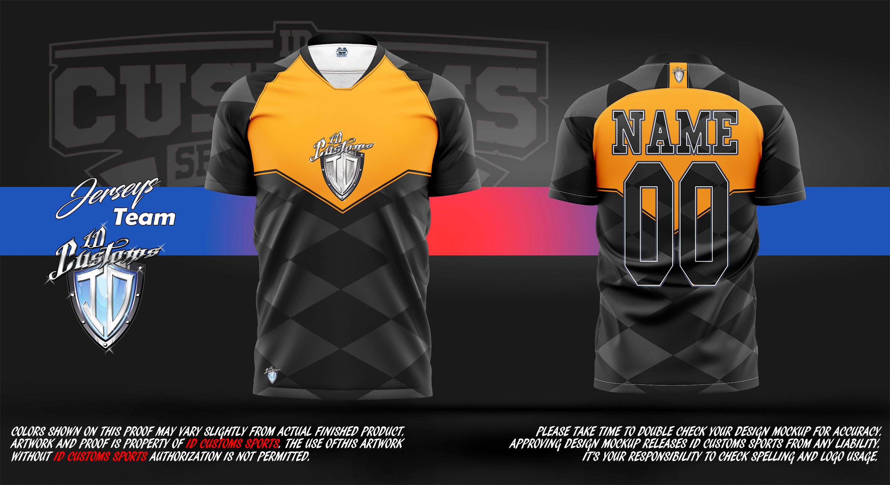 Customized jersey design for esports and sports use
