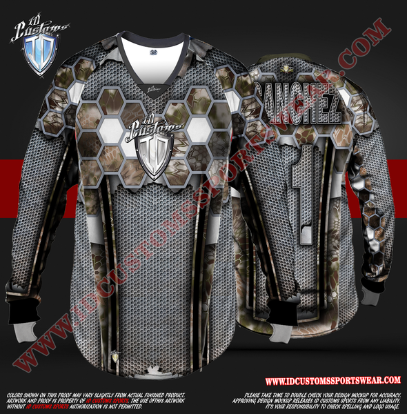 6 Camo ID Custom Sports Wear Semi Pro Paintball Custom Sublimated Jersey Semi Pro Paintball Shirt Texas United States