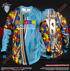 Autism Awareness ID Custom Sports Wear Semi Pro Paintball Custom Sublimated Jersey Semi Pro Paintball Shirt Texas United States