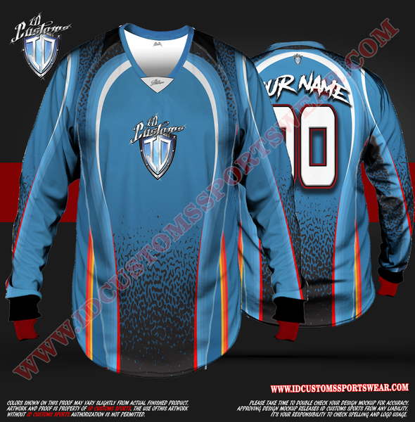 Blue ID Custom Sports Wear Semi Pro Paintball Custom Sublimated Jersey Semi Pro Paintball Shirt Texas United States
