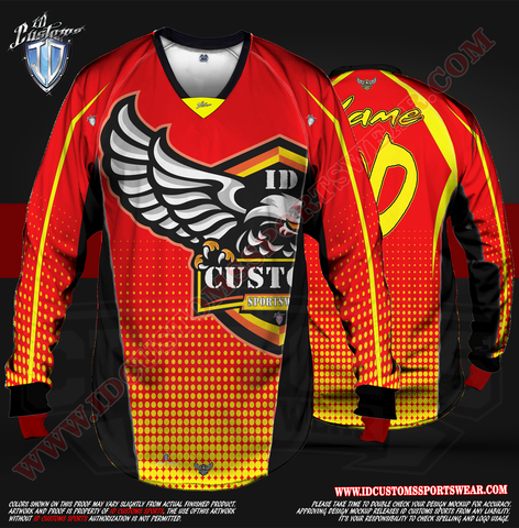 Cobra Kay Red ID Custom Sports Wear Semi Pro Paintball Custom Sublimated Jersey Semi Pro Paintball Shirt Texas United States