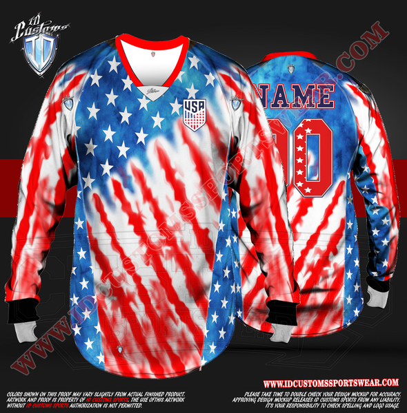 USA ID Custom Sports Wear Semi Pro Paintball Custom Sublimated Jersey Semi Pro Paintball Shirt Texas United States ID Custom Sports Wear Pro Paintball Full Custem Sublimated Jersey Reg Paintball Shirt Groovy USA 