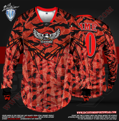 WW3 Red ID Custom Sports Wear Semi Pro Paintball Custom Sublimated Jersey Semi Pro Paintball Shirt Texas United States