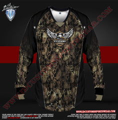 Skulls Camo ID Custom Sports Wear Semi Pro Paintball Custom Sublimated Jersey Semi Pro Paintball Shirt Texas United States