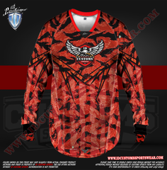 WW3 Red ID Custom Sports Wear Semi Pro Paintball Custom Sublimated Jersey Semi Pro Paintball Shirt Texas United States