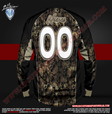 Skulls Camo ID Custom Sports Wear Semi Pro Paintball Custom Sublimated Jersey Semi Pro Paintball Shirt Texas United States