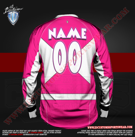 USA ID Custom Sports Wear Semi Pro Paintball Custom Sublimated Jersey Semi Pro Paintball Shirt Texas United States ID Custom Sports Wear Pro Paintball Full Custem Sublimated Jersey Reg Paintball Pink Ranger