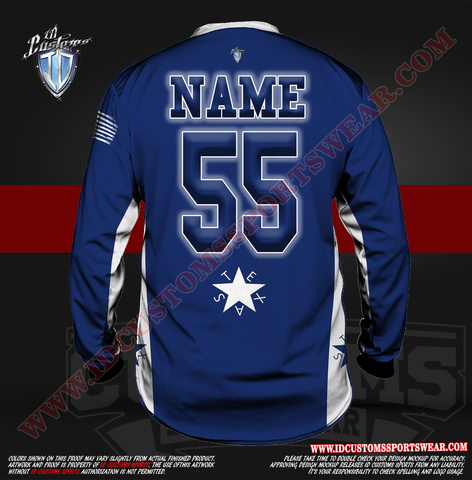 Texas ID Custom Sports Wear Semi Pro Paintball Custom Sublimated Jersey Semi Pro Paintball Shirt Texas United States