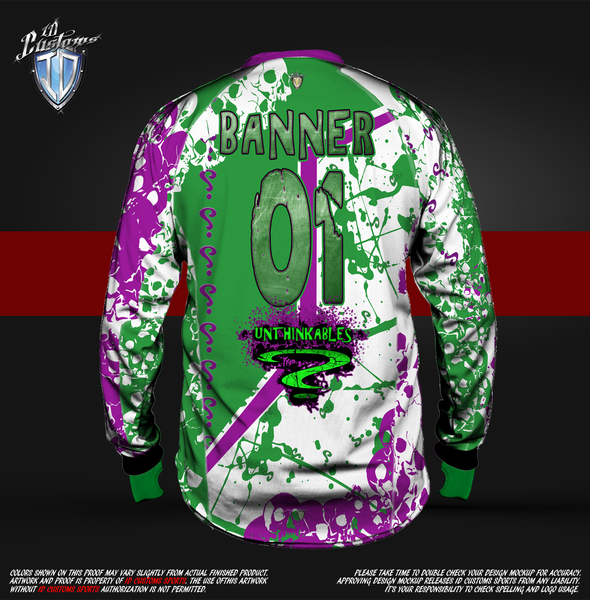 UNTHINKABLES W Paintball Pro Shirt and Headband ID Customs SportsWear