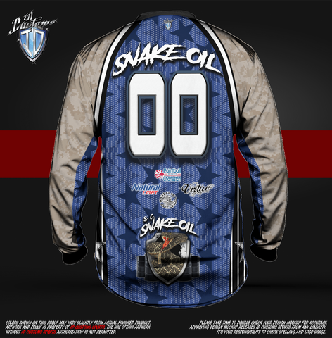 ID Custom Sports Wear Pro Paintball Custem Sublimated Jersey Reg Paintball Shirt Snake Oil