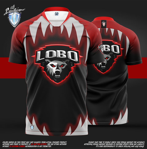 ID Custom Sports Wear Pro Soccer Full Custem Sublimated Jersey Lobo SOCCER T-Shirt