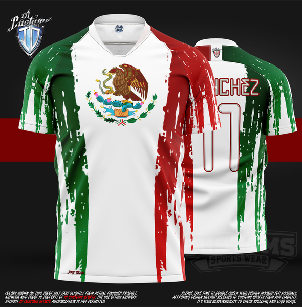 ID Custom Sports Wear Pro Soccer Full Custem Sublimated Jersey Mexico SOCCER T-Shirt