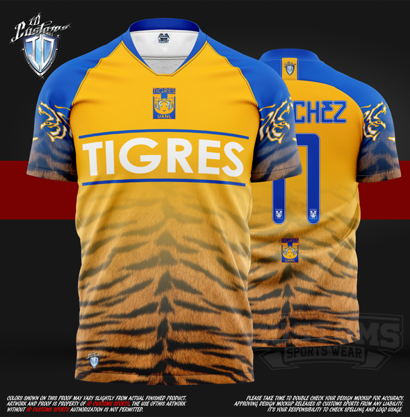ID Custom Sports Wear Pro Soccer Full Custem Sublimated Jersey Tigres SOCCER PRO JERSEYS