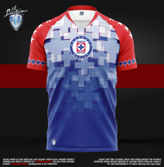 ID Custom Sports Wear Full Custom Sublimation Shirt Soccer Crus Azul