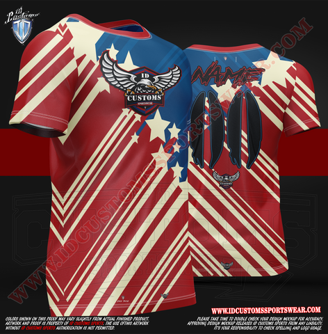 USA ID Custom Sports Wear  Full Custem Sublimated Jersey Tshirt T-ShirtShirt Texas United States ID Custom Sports Wear Full Custem Sublimated Jersey Tshirt T-Shirt 70's USA