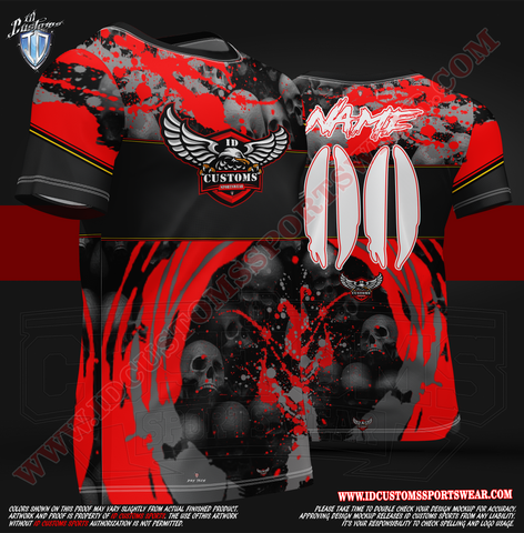 USA ID Custom Sports Wear Full Custem Sublimated Jersey Tshirt T-ShirtShirt Texas United States ID Custom Sports Wear Full Custem Sublimated Jersey Tshirt T-Shirt Blood In the Skull