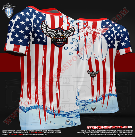 USA ID Custom Sports Wear Full Custem Sublimated Jersey Tshirt T-ShirtShirt Texas United States ID Custom Sports Wear Full Custem Sublimated Jersey Tshirt T-Shirt Summer USA