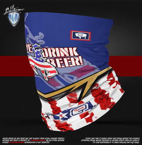 ID Custom Sports Wear Sublimeded Face Shield Buff We Drink Beer