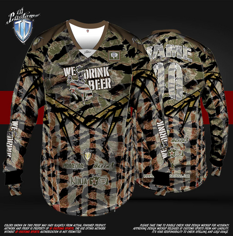 Camo G We Drink Beer Especial Paintball Pro Shirt And Bandana